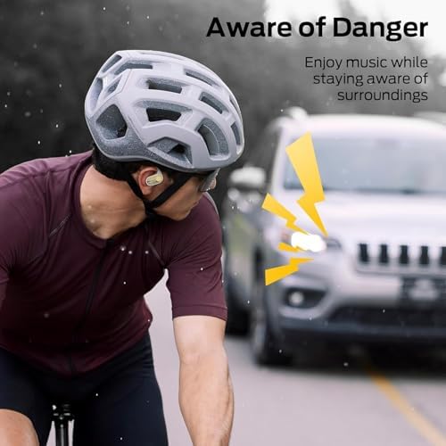 Monster Open Ear AC312 Headphones, Powerful Sound by 16mm Large Drivers, Bluetooth 5.4 Open Ear Earbuds with Noise-Cancelling Mic for Clear Calls, Touch Control, 32H Playtime, IPX5 Waterproof, White - 3