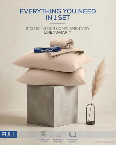 Image of Utopia Bedding Full Sheet Set 4 Piece Soft Sheets - Beige