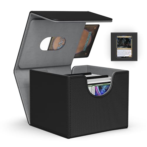 Image of ZLCA MTG Commander Deck Box, Card Deck Box for Trading Card, Holds 110+ Double Sleeved Cards Fits for Magic Cards TCG CCG (Black)