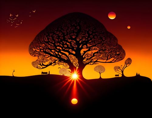 Toile murale sans cadre arbre noir Meechi impression artistique haute définition