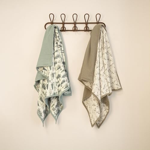 Image of lulumoon Muslin Baby Blanket Neutral: Cotton Toddler Blanket for Daycare
