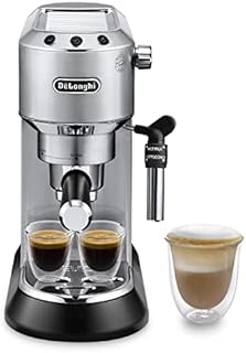 De'Longhi Dedica Style, Traditional Pump Espresso Machine, Coffee and Cappuccino Maker, EC685M, Silver