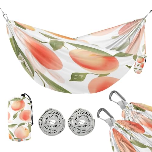 ATTX Pink Peach Camping Hammock - Lightweight & Portable Hammocks, Heavy Duty 330lbs Capacity for Indoor, Hiking, Backpacking, Travel, Backyard, Beach#301