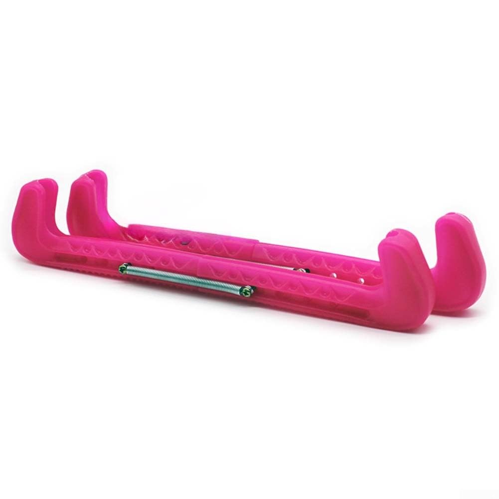 QuivyLivy Silica Gel Ice Skate Guards Adjustable 7-12 Inch With Built-in Spring, Protective Covers For Figure And Hockey Skates, Off-Ice Training Accessories Ice Skate Guards(pink)