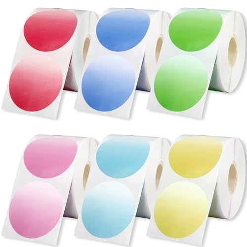 Étiquettes thermiques rondes autocollantes 6 couleurs pour étiquette nominative et logo