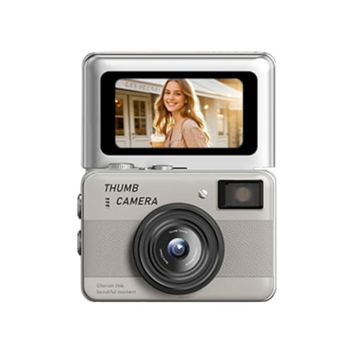 Mini caméra porte-clés 4K 68 MP avec écran rabattable et zoom 16X beige