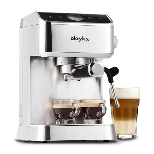 Image of Espresso Machine 20 Bar, Brush Stainless Steel Espresso Maker with Milk Frother Steam Wand, 1400W Espresso Coffee Machine with 1.8L Removable Water Tank for Latte, Cappuccino, Machiato