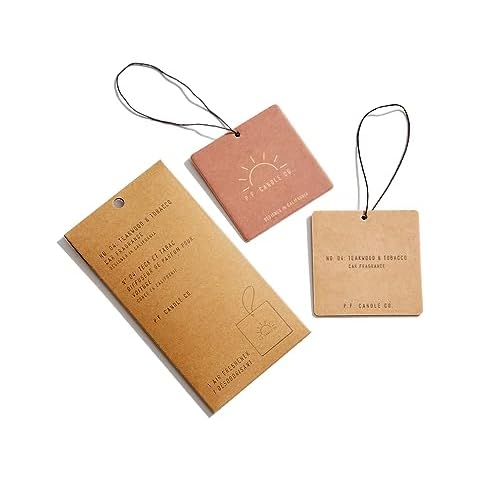 P.F. Candle Co. Teakwood & Tobacco Classic Scented Car Fragrance (Pack of 2) Air Freshener For Small Spaces, Lasts Up To 3 Weeks Cover
