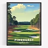 Golf Course Premium Giclee Fine Art Prints - Augusta, Pebble Beach, Pinehurst, Golf Course Posters, Golf Wall Art, Aesthetic Poster for Home Office Decor, Ready to Frame