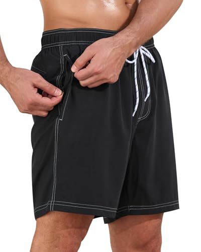 difficort Mens Swim Trunks with Compression Liner Quick-Dry Bathing Suit with Zipper Pockets3
