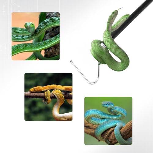 Image of JJUNW Grappling Hook, Snake Hook Stainless Steel Extensible, Snake Enclosure Snake Enclosure Accessories, Snake Rack Retractable Reptile Hook for Catching, Controlling or Moving Snakes, Material Tool