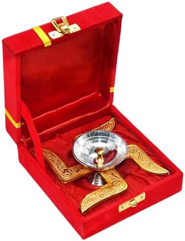 Saugat Traders Diwali Corporate Bulk Gifts for Employees, Clients - Pack of 10 Swastik Diya with Velvet Gift Box for Corporate Office, Family, Friends - Spiritual Housewarming Return Gifts