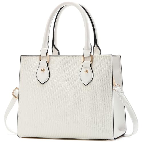 Image of CHICAROUSAL Crossbody Purses and Handbags for Women PU Leather Tote Top Handle Satchel Shoulder Bags (CB White)