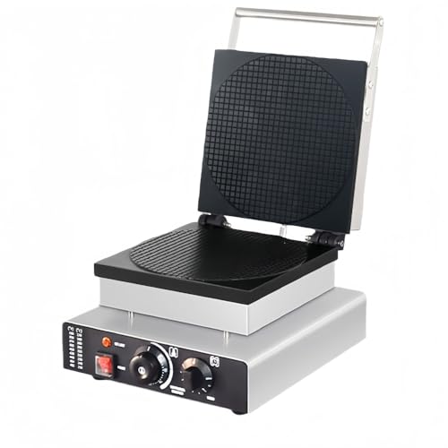 MORLUワッフルメーカー 、エッグロールワッフルコーンメーカー、業務用、テフロン加工の電気アイスクリームコーンマシンエッグロールメーカー、両面焼き ワッフル 焼き機、50?300°Cの温度制御と時間制御、家庭用および業務用ペストリーメーカー (ブラック,