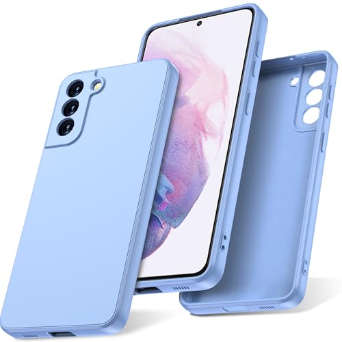 Watana Hülle für Samsung Galaxy S21 Plus 5G Soft Touch HandyHülle Case mit rutschfeste Hülle Silikon mit Mikrofaserfutter SilikonHülle für Samsung S21 Plus Hellblau