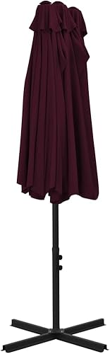 Miniatura 6 de vidaXL Parasol extra grande para exteriores, toldo de poliéster con protección UV y resistente a la decoloración con poste de aluminio, mecanismo de