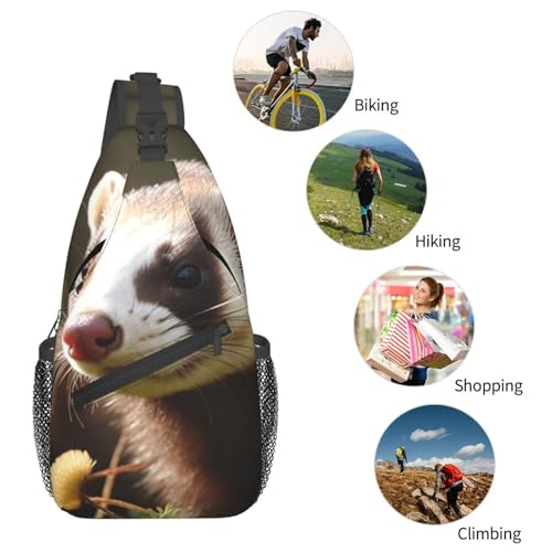 Bolso cruzado de pecho para hombre, mochila tipo sling miniatura 6