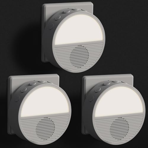 Sunset Scene White Noise Sound Machine, Wall Plug in White Noise Machine for Office Privacy & Noise Canceling, Portable Sound Machine with Light for Bedroom, Office, Clinic, Corridor, 3 Pack
