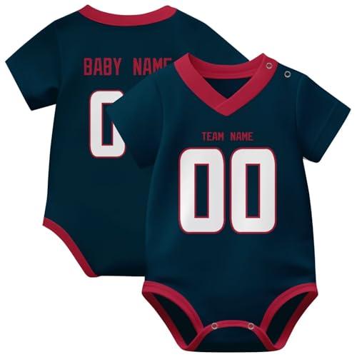 Image of KREDE Baby Clothes Unisex Bodysuit Jersey Style Custom Name Number for Baby Boys