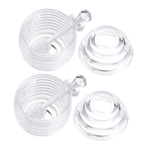 BRIGHTFUFU 2pcs Honey Bottle Empty Honey Jars Canning Jars Sauce Container Sauce Storage Jar Transparent Sealed Jar Food Storage Jar Candy Can Little Honey Jars Juice Container Syrup Acrylic