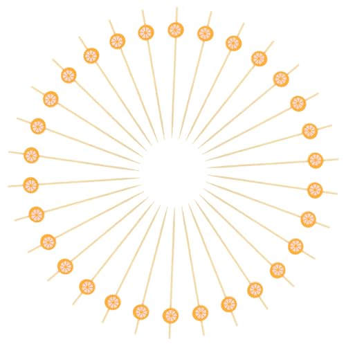 SOLUSTRE 100Pcs Disposable Fruit Picks Accessories for Cakes Cupcakes Appetizers Smooth Touch Food Sticks for Cocktails Drinks Hawaiian Decorations