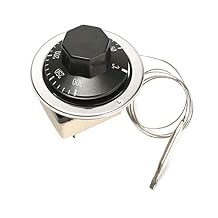 2Pcs Electric Oven Thermostat Temperature Dial Control Switch AC 250V 16A 50-300C for Oven Refrigerator Heater Black