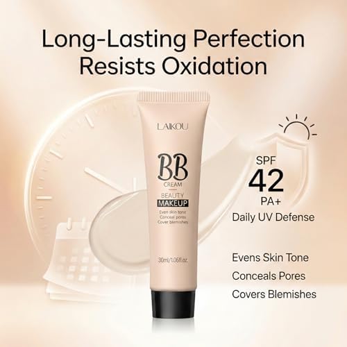 QueenDairy Korean BB Cream & Foundation 2-in-1 - Buildable Coverage Tinted Moisturizer with SPF, for a Natural Matte Finish & All-Day Wear - 3