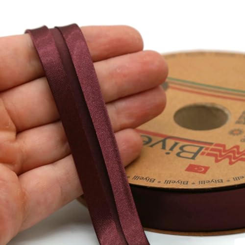 Image of Fold Satin Bias Tape - 99+ Colors - 3 /4 Inches Wide - 27 Yards - Fold Satin Binding Bias Ribbon Fabric Piping Bias Binding Tape for Sewing Clothing DIY (40. Mahogany) BYS40