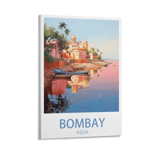 Poster vintage voyage Bombay Inde grand format pour habiller un mur vide