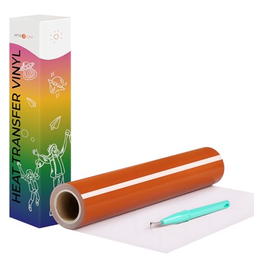 Image of HTVRONT Heat Transfer Vinyl Texas Orange HTV Rolls - 12 inch x 20ft Texas Orange Iron on Vinyl for All Cutting Machines, HTV Vinyl for Shirts - Easy to Cut & Weed for Heat Transfer Design