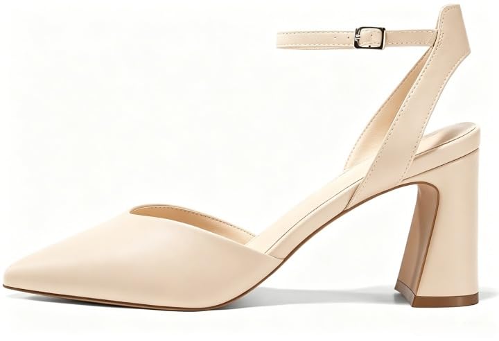 Image of Juliet Holy Womens Closed Toe Heels Chunky Block Heel Ankle Strap Pumps Slingback Heeled Sandals