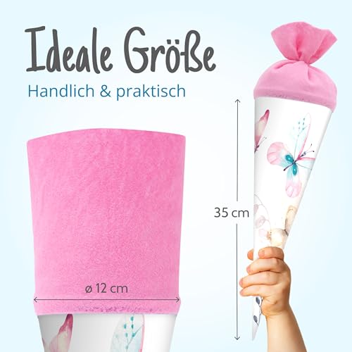 itenga Geschwister Schultüte 35cm Schmetterling mit Filzverschluss kleine Tüte Geschenkverpackung Einschulung Schulanfang