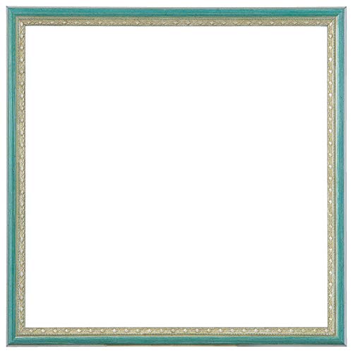 Larson Jules Majorca Picture Frame, Square, 7.9 inches (20 cm) Diameter, 7.9 x 7.9 inches (200 x 200 mm), Silver x Blue