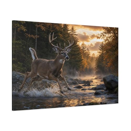 Toile cerf géante pour combler un grand mur vide et réchauffer l'ambiance