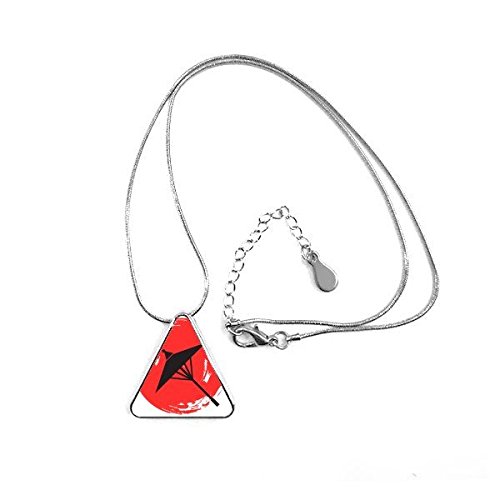 Collier style du Japon parapluie noir pendentif triangle original