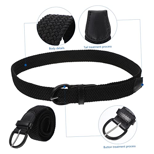 BESPORTBLE Elastic Woven Waist Belt for Women and Men Decorative Stretch Waistband Belt for Dresses Sweaters Non Fading Fabric Strap to Enhance Figure and Comfort in Black3