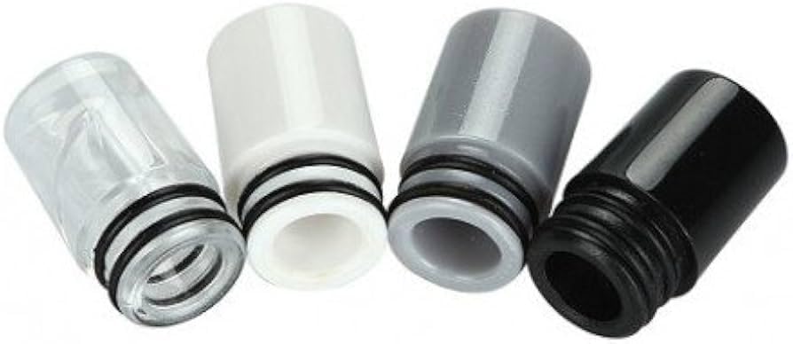 Lot de 5 Drip Tip Ego Aio 510 2 Transparents 1 Noir 1 Blanc 1 Gris sans tabac sans nicotine