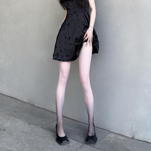 3 Pairs Gradient Color Fishnet Women's Patterned Tights with Design Ombre Pantyhose Sheer Shining Stockings3