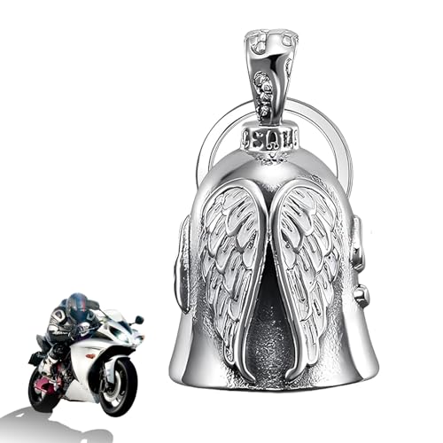Guardian Bell,Schlüsselanhänger Motorrad Glöckchen,Motorrad Glocke Glücksbringer,Metall Mountainbike Lucky Charms,Fahrradklingel,Bike Zubehör,Angel Fahrradglocke,Retro Fahradklingel,Fahrradzubehör