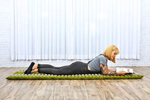 Image of Leewadee - Foldable Floor Mattress - Japanese Roll Up Futon -Trifold Tatami Mat- Guest Floor Bed - Camping Mattress - Thai Massage Mat, Kapok Filled, 75 x 28 inches, Green