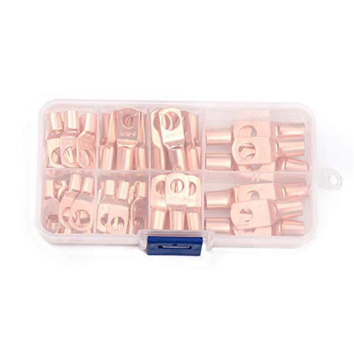 60pcs/Set SC6-25 Open Barrel Copper Lug Ring Battery Wire Connector Cable Crimp Terminal Kit