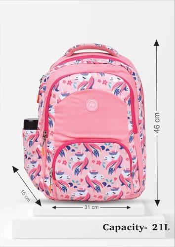 Image of PB Pearlbags LARSEN 21L Printed Casual Backpack,3 Compartment,Premium Fabric,Water Resistant Anti Theft,School & College Bag for Boys and Girls,Office & Travel Bag for Men and Women,46X31X15 Cms