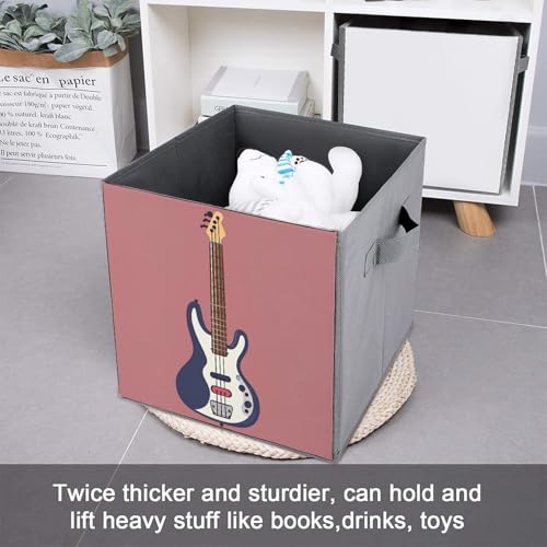 Bacs de rangement pliables cube musique avec poignées cuir pour vêtements - 7