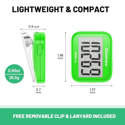 Image of 3D Pedometer for Walking, Simple Step Counter with Large Digital Display, Step Tracker with Removable Clip Lanyard, Accurately Track Steps for Men Women Kids Adults Seniors