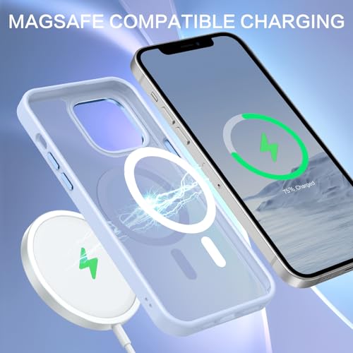 Coque iPhone 12 et 12 Pro Magsafe BENTOBEN bleu clair translucide