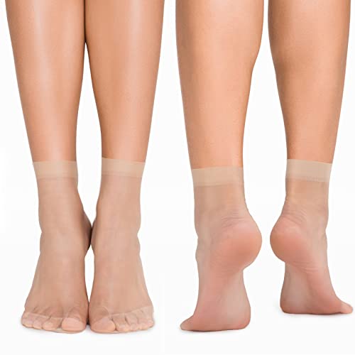 Geyoga 12 Pairs Sheer Ankle Socks Thin Nylon Transparent Ankle High Hosiery Socks Short Dress Stockings for Women4