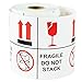 Tuco Deals Autocollant d'expédition Expédition étiquettes d'avertissement/Stickers – Parent 1 Roll Fragile Do Not Stack - Red/White