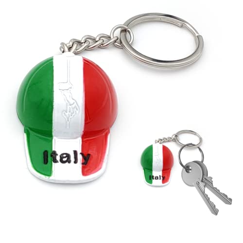 Porte-clés de poche avec anneau porte-clés, drapeau national italien italien en métal, accessoire pour homme et femme, idée cadeau, Chrome / Vert / Blanc / Rouge, Taille Unique