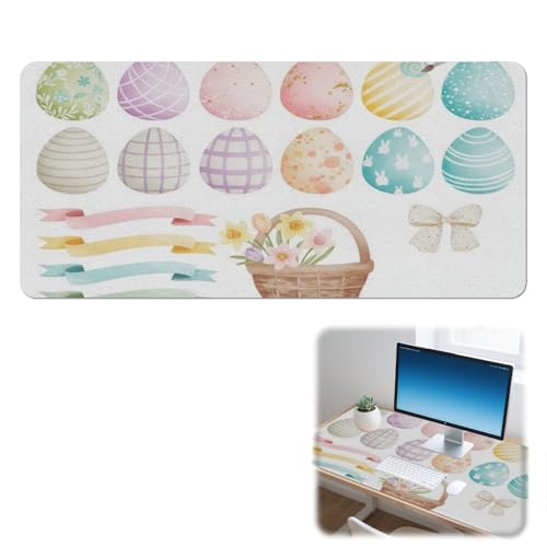 Alfombrilla grande para juegos de Pascua, antideslizante, impermeable, alfombrilla de escritorio grande para juegos, accesorios de escritorio de oficina, decoración del hogar, protector de mesa (42 x