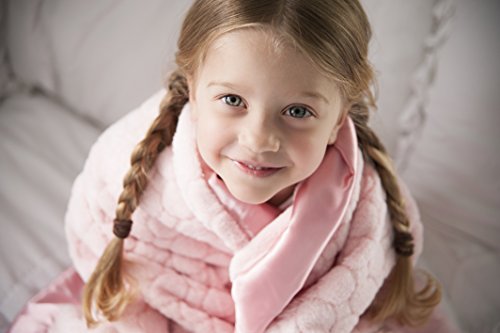 Image of SwaddleDesigns Cozy Stroller Blanket, True Blue Puff Circles with Satin Trim
